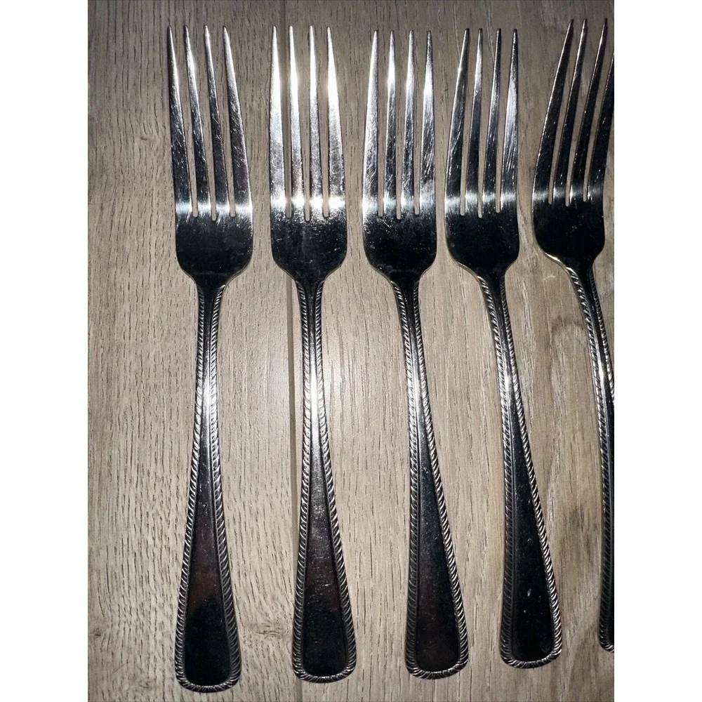 7 Dinner Forks Wallace ASHCROFT 18/10 Stainless China 8‎ 1/4